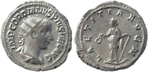Gordian III 238-244AD silver antoninianus - LAETITIA AVG N